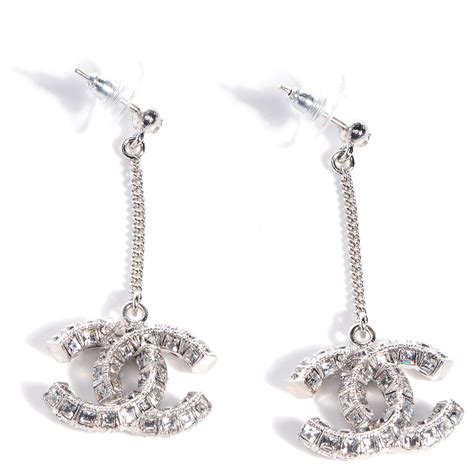 chanel crystal dangle earrings|Chanel earrings outlet.